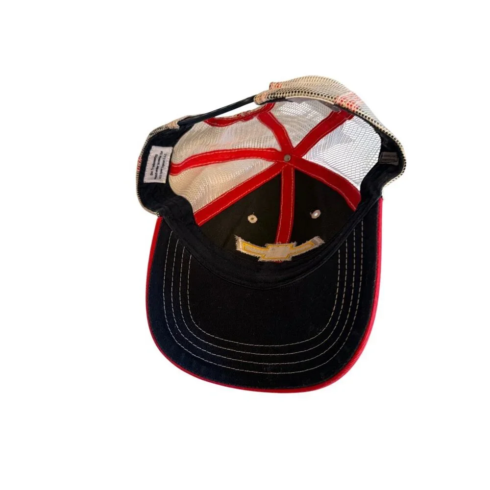 Chevrolet Logo‎ Trucker Hat Red & Black Adjustable Mesh Back Cap